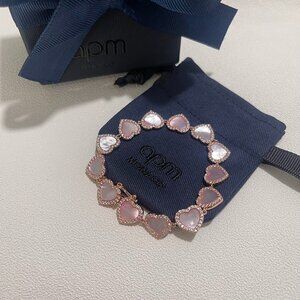 Apm Monaco Pink Mother Of Pearl Heart Bracelet